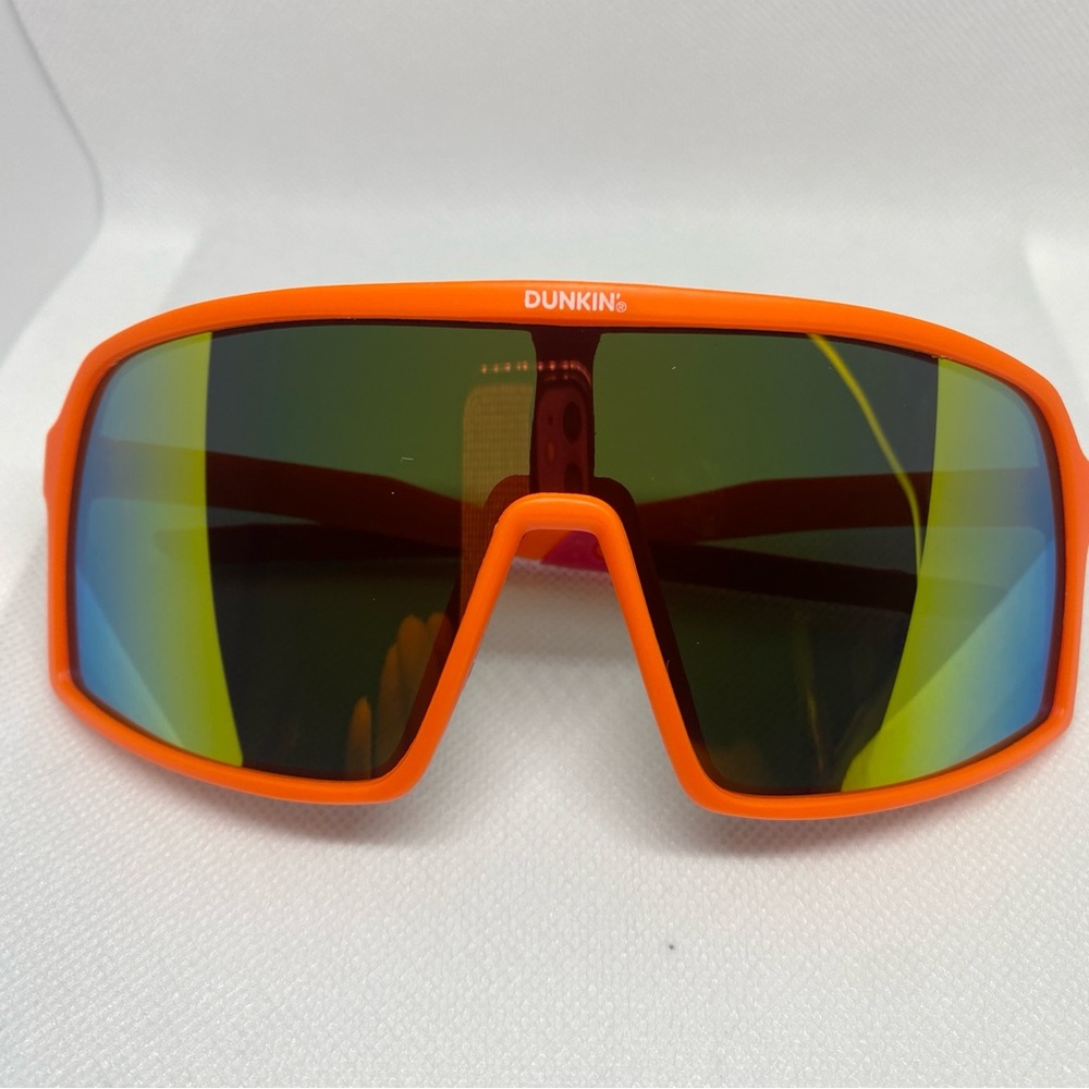 Dunkin’ Shield Sport Sunglasses Orange Pink Mirrored Lens